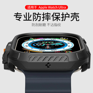 Spigen适用于苹果Apple Watch Ultra2/3手表保护壳Watch Ultra1代带安全锁保护套49mm防摔轻薄外壳潮硅胶