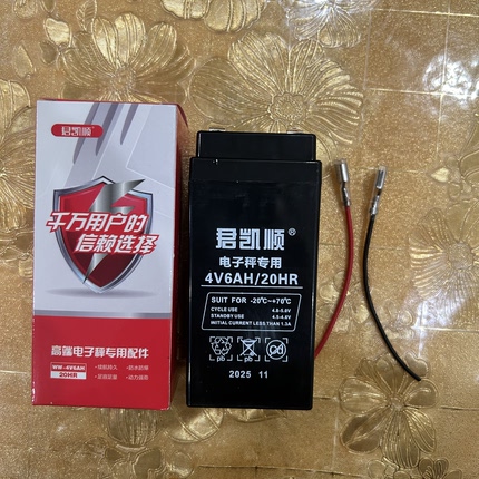 君凯顺电子秤电池原装电子称电瓶4V6A蓄电池配件4V5A充电器线TCS