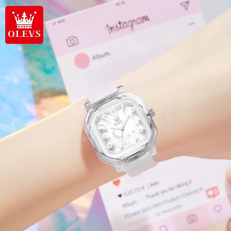 欧利时手表女款轻奢小众女生高颜值简约数字初高中学生电子石英表