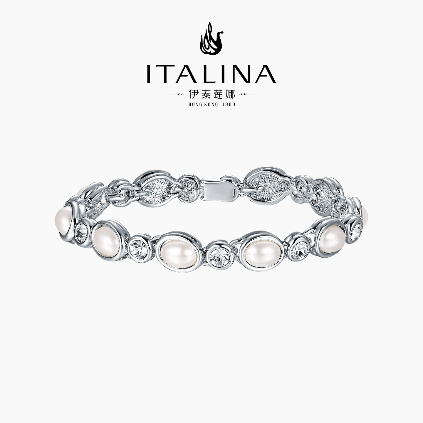 节日礼物 伊泰莲娜珠砾手链女仿珍珠18CM手饰流行腕饰