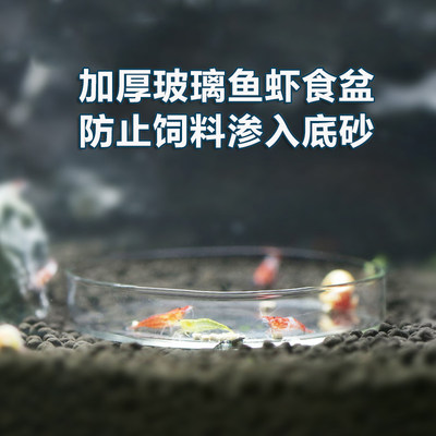 玻璃喂食盆水晶观赏饲料沉底虾盆