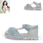 垫带脚弓轻便矫正鞋 2025俄罗斯原单女童凉鞋 猪皮鞋 后跟加固2308D