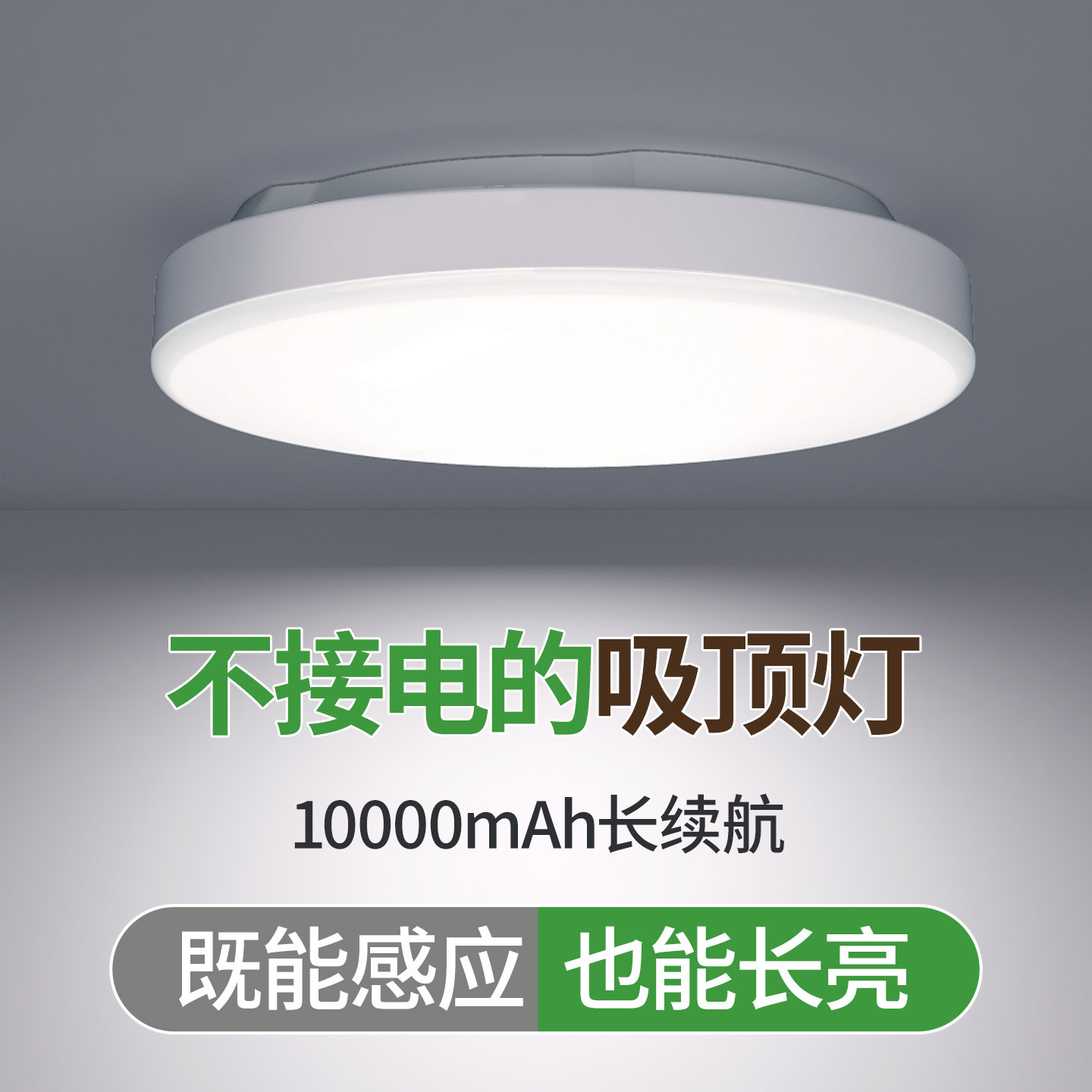 入户门雷达感应吸顶灯圆灯厨房卫生间阳台灯小尺寸新型充电照明灯