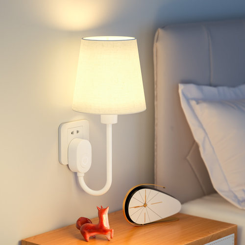 led插电可调光床头灯小夜灯