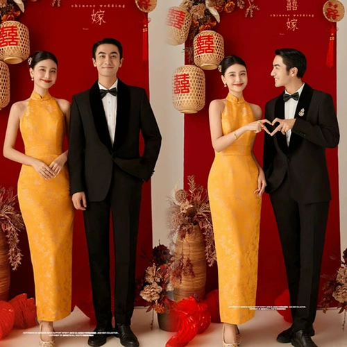 Ретро ципао подходит для фотосессий для невесты, свадебное платье для влюбленных, китайский стиль