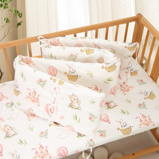 婴儿床床围软包纯棉防撞加高围栏新生儿童拼接床三面防摔床护栏