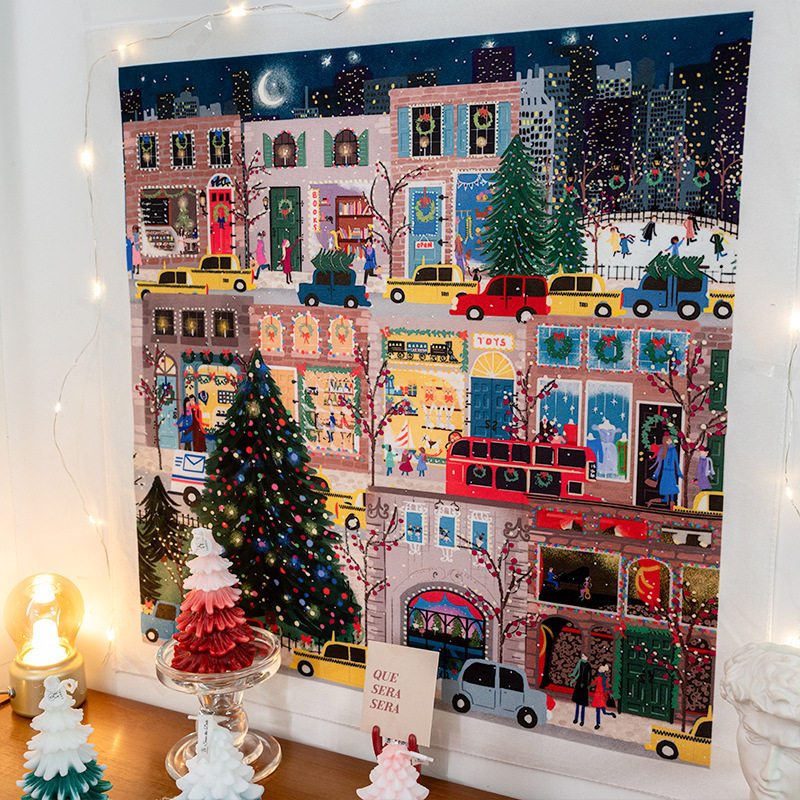 圣诞树背景布圣诞节装饰品挂布