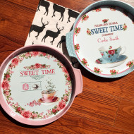 Изысканный ретро -досуг цветочный сериал с двойной дискообразной закуска