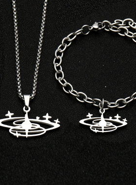 蔚蓝档案光环圣园未花项链吊坠手链不锈钢二次元游戏周边创意白搭