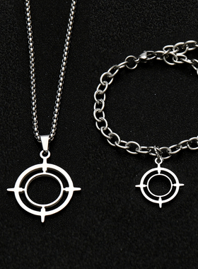 蔚蓝档案光环砂狼白子项链吊坠手链不锈钢二次元游戏周边创意白搭