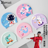 儿童泳帽男童女童防水不勒头专业硅胶游泳帽子卡通宝宝泳帽可爱