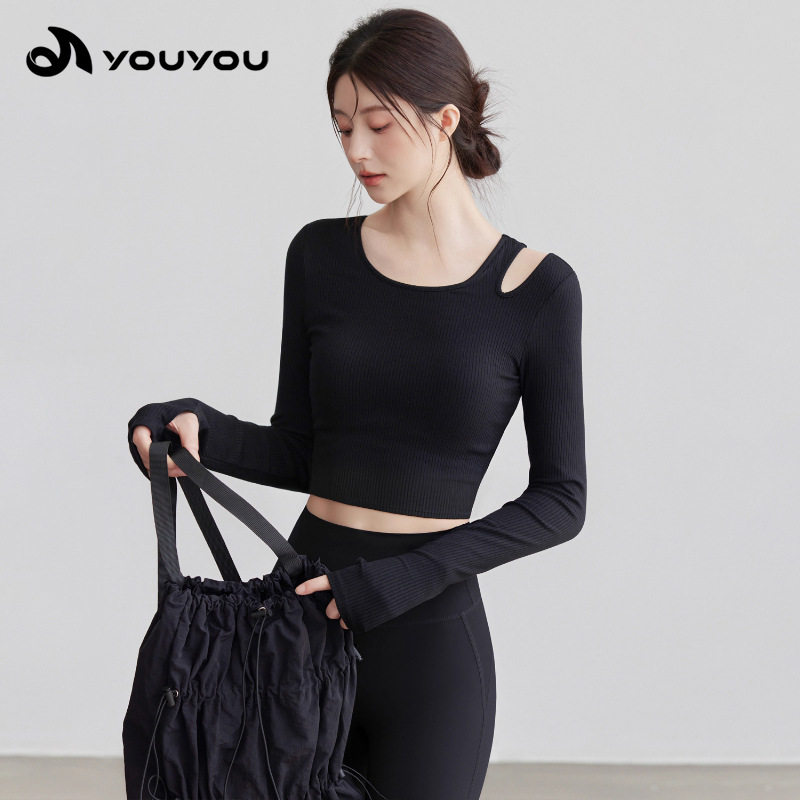 带胸垫瑜伽服女秋冬2025新款高级感运动健身上衣专业普拉提训练服