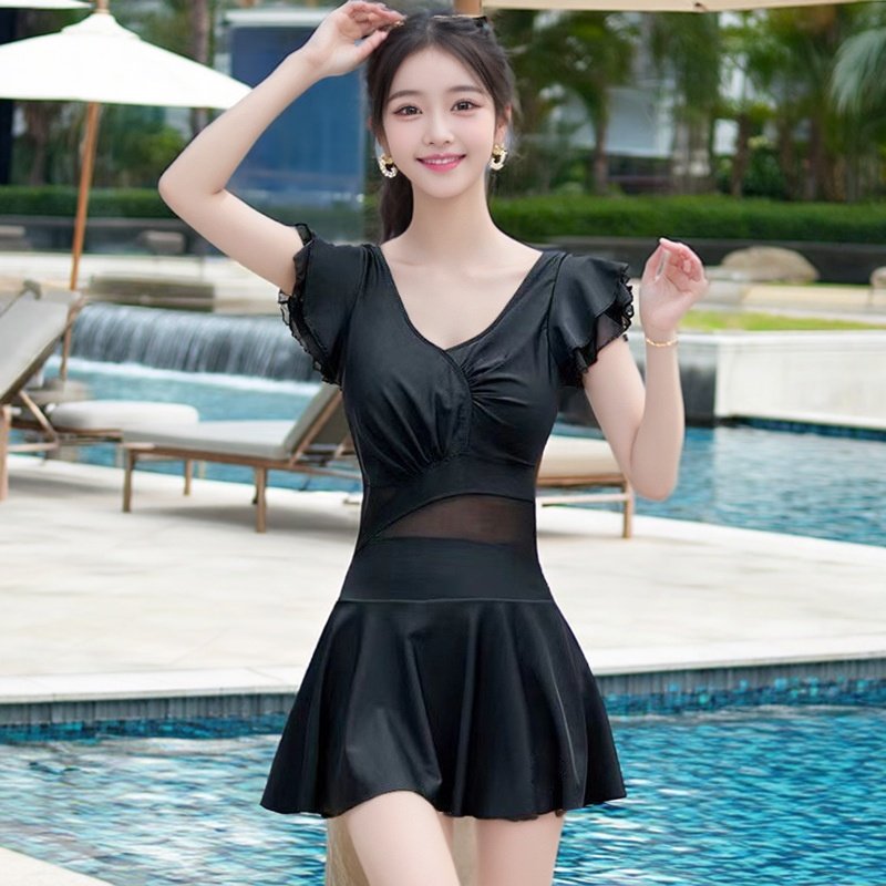 2026新款泳衣女士款冬ins风女装遮肉连体保守大码温泉女式游泳衣