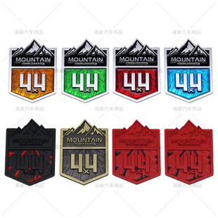 4x4贴标 雪山车贴 适用于JEEP牧马人汉兰达四驱越野金属改装