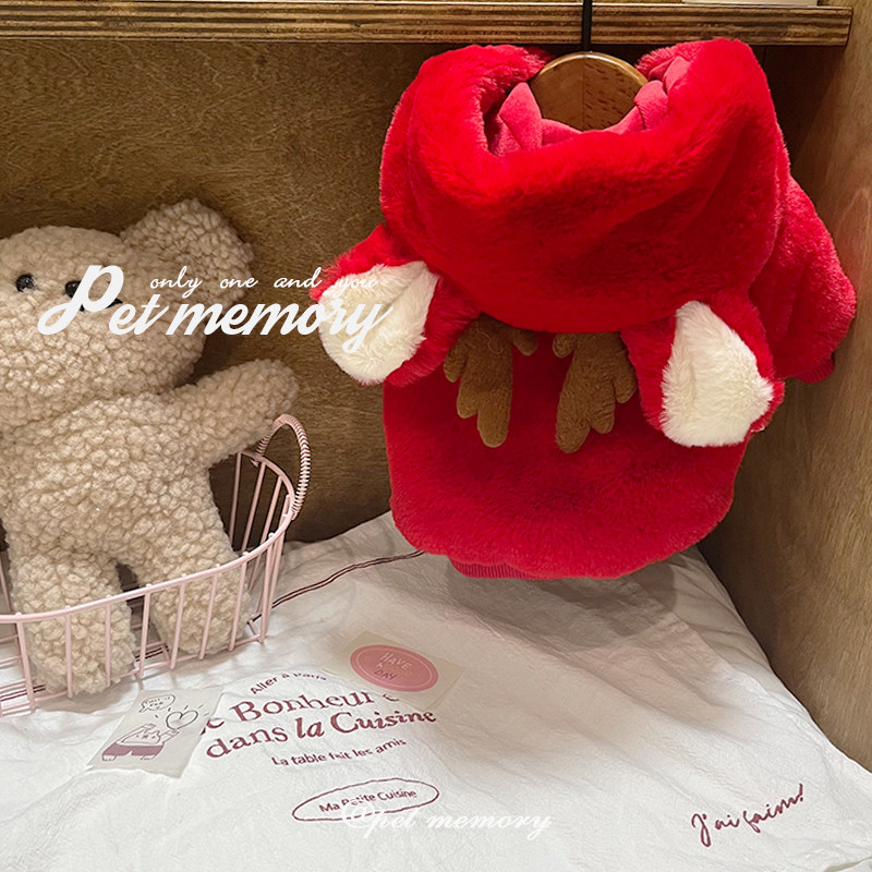 秋冬新款宠物狗狗猫咪衣服马尔济斯比熊泰迪博美原创加绒外套裙子