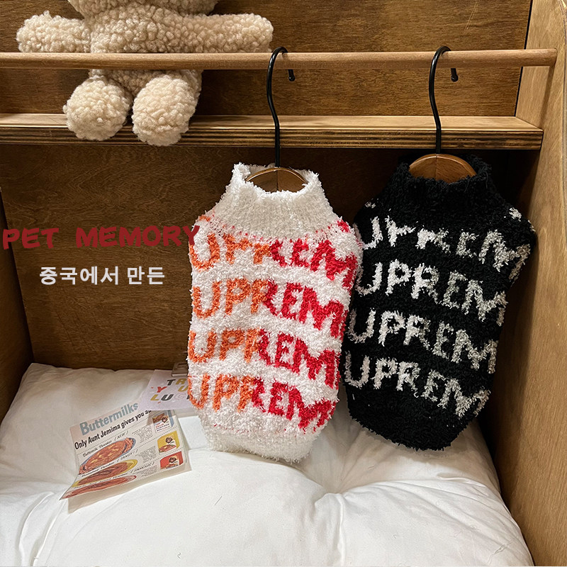 INS新款马尔济斯狗狗小香风长袖毛衣秋冬猫咪黑白格宠物针织衫