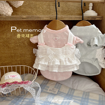 新款春夏宠物衣服狗狗猫咪T恤短袖马尔济斯比熊约克夏小型犬裙子