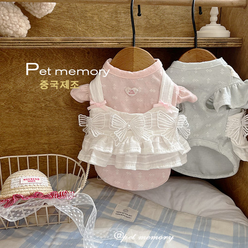 新款春夏宠物衣服狗狗猫咪T恤短袖马尔济斯比熊约克夏小型犬裙子