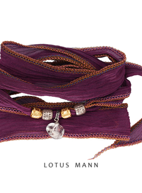 限量真丝手绳与5个吊坠一组项链手绳lotus mann