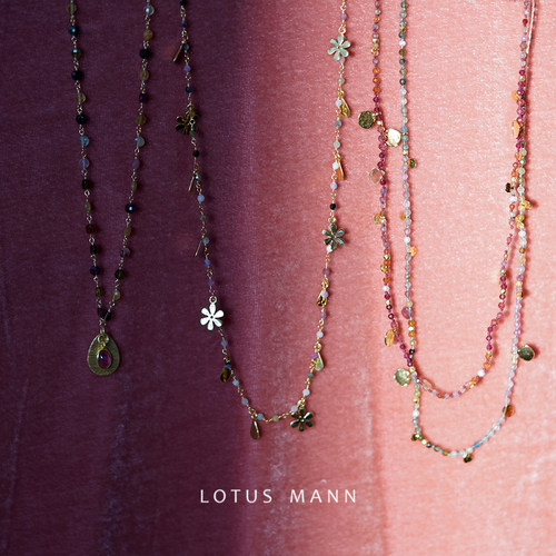 Pink Sunset.霞光粉系列项链 Lotus Mann