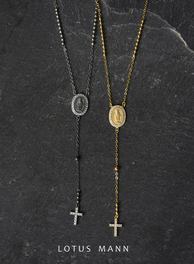Rosary . 925银Y形十字人像项链LOTUSMANN