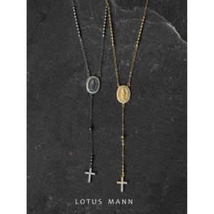 Rosary . 925银Y形十字人像项链LOTUSMANN