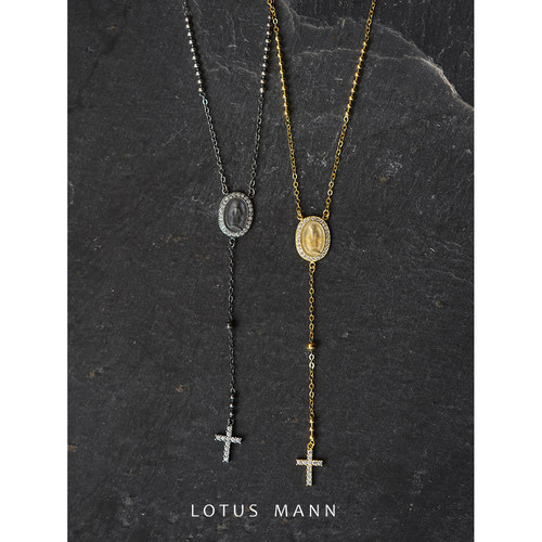 Rosary . 925银Y形十字人像项链LOTUSMANN