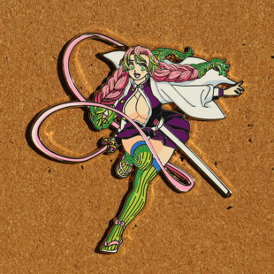 鬼灭之刃金属徽章 饰品pin 恋柱甘露寺蜜璃仿珐琅胸针书包装