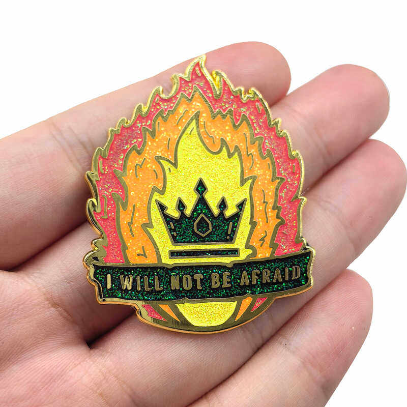 我不会害怕I will not be afraid金属徽章 火焰王冠励志胸针pins