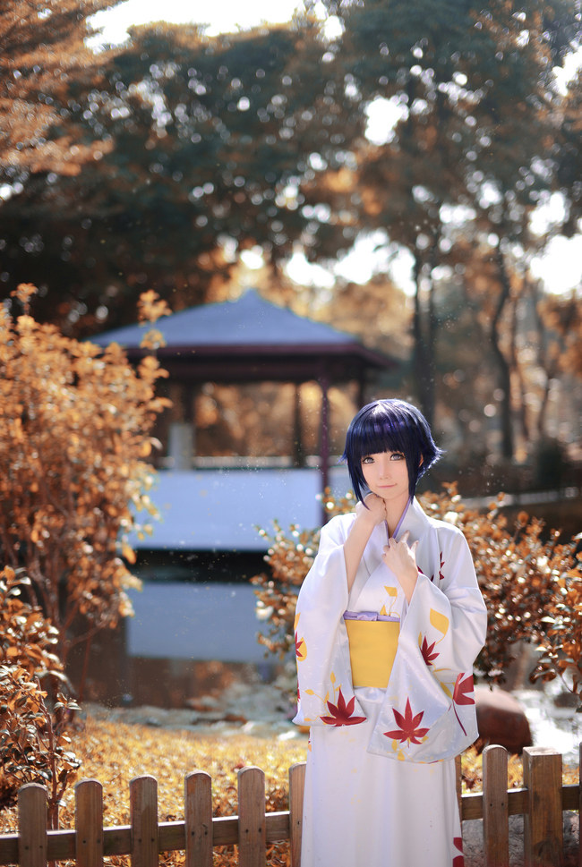 【翼方阁】火影忍者co日向雏田 枫叶和服cosplay定做浴衣女