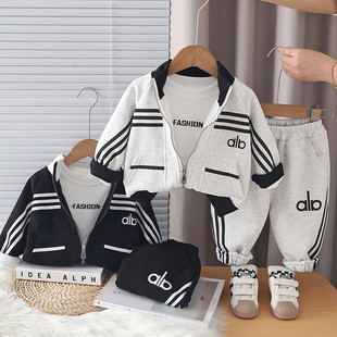 婴儿秋装套装0一1-3宝宝儿童装4男童5小月龄衣服春秋6个月三件套7