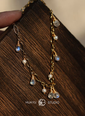 天然月光石手链女款轻奢小众精致闺蜜礼物