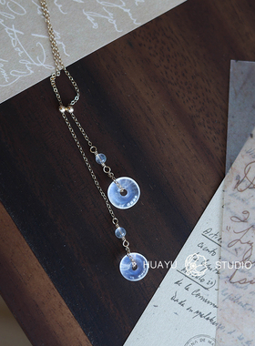 天然月光石双平安扣项链