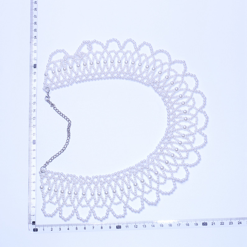 HOT SELLING NEW FANCY HOLLOW PEARL FALSE COLLAR PEARL NECKLACE SHORT CLAVICLE CHAIN HANDMADE BEADED NECKLACE B15