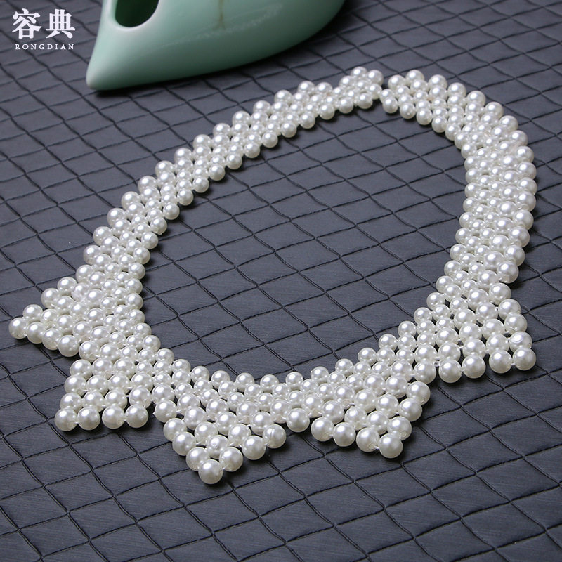 KOREAN VERSION FASHION AND VERSATILE JEWELRY PEARL FALSE COLLAR FALSE COLLAR HANGING ORNAMENT NECKLACE WOMENS SHORT CLAVICLE CHAIN