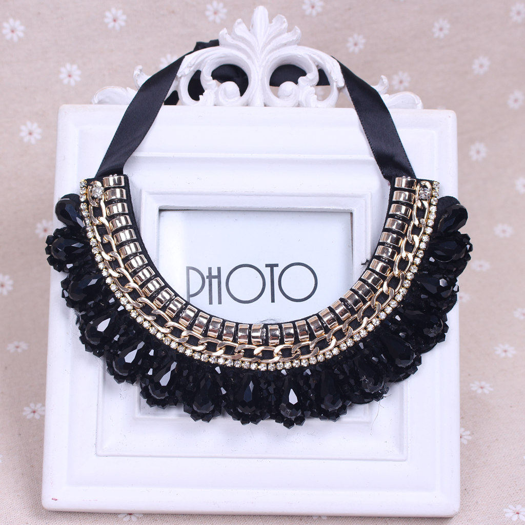 2019 KOREAN VERSION OF THE WILD HANDMADE BEAD CRYSTAL FALSE COLLAR BEADED FALSE COLLAR CLOTHING DECORATION COLLAR