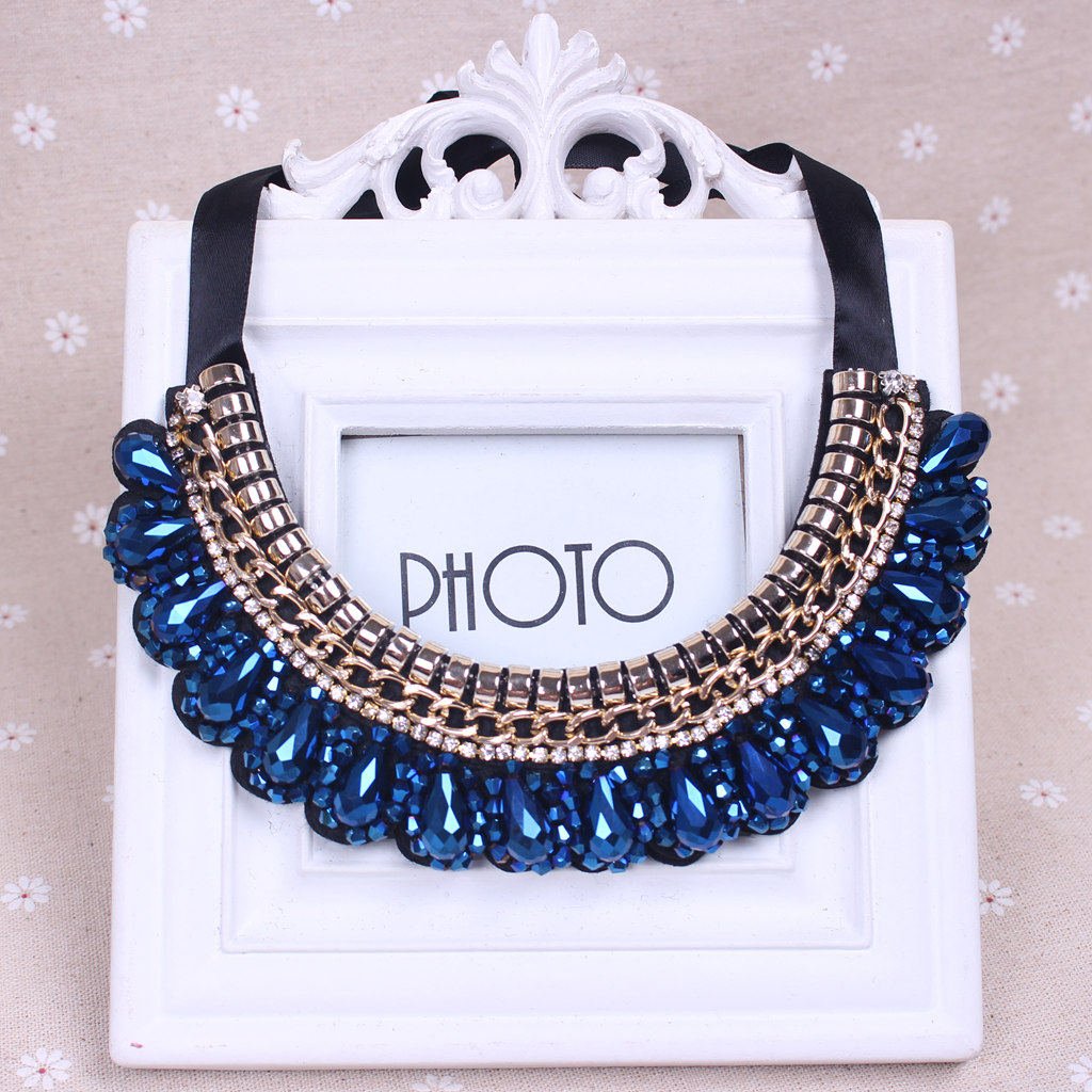 2019 KOREAN VERSION OF THE WILD HANDMADE BEAD CRYSTAL FALSE COLLAR BEADED FALSE COLLAR CLOTHING DECORATION COLLAR