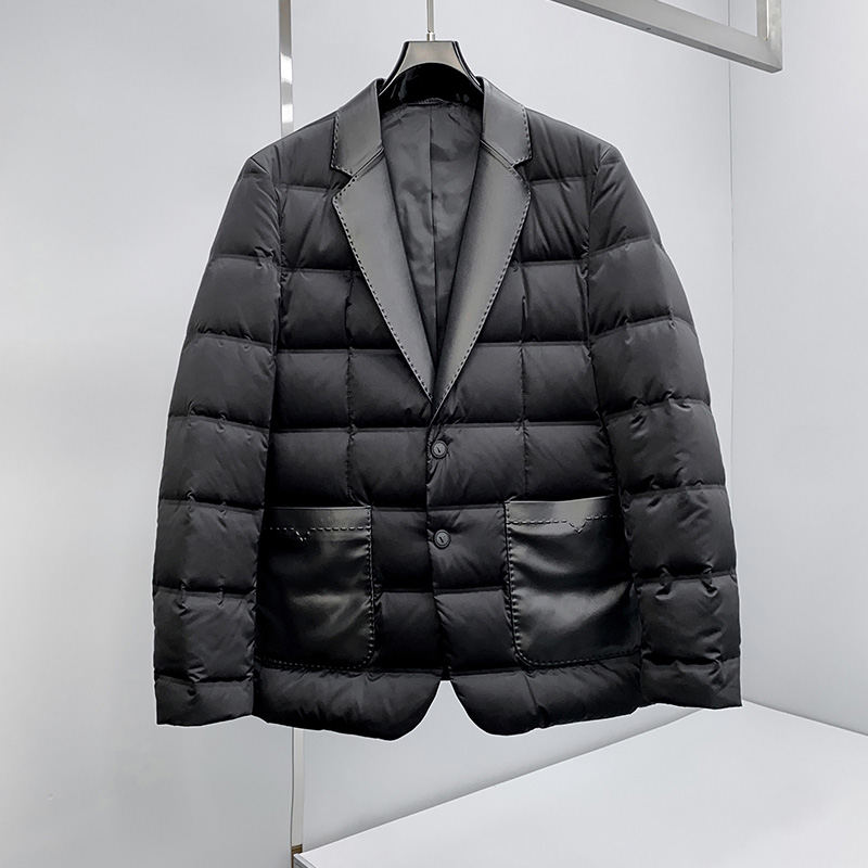 25697P45025冬季90%白鸭绒绵羊皮小西装羽绒控658，男装西服套装，钱塘2019