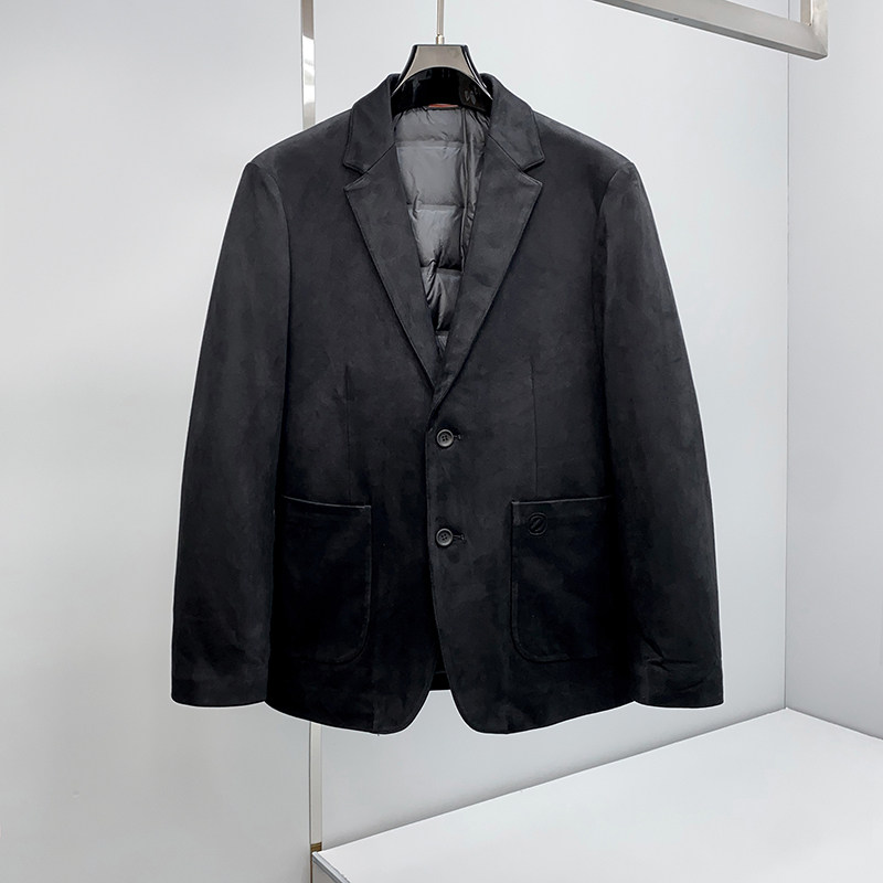 1538P36525冬新款90鹅绒鹿皮龙小西装羽绒服控558,男装西服套装,钱塘2019