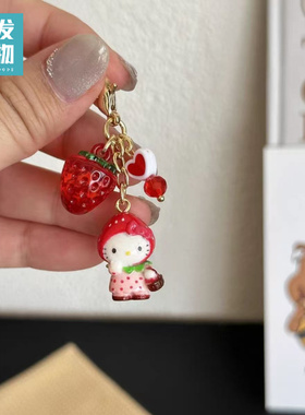 原创手作卡通可爱小猫翻包拉链扣头女包挂件手账本吊坠挂饰礼物
