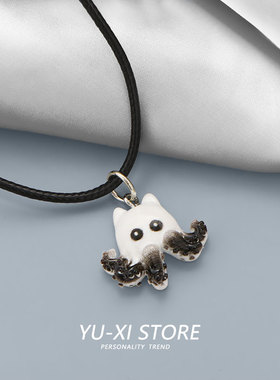 一只克鲁苏章鱼猫猫项链个性创意可爱百搭男女学生礼物装饰品吊坠
