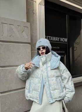 Awake girl美少女品牌羽绒服女短款连帽加厚保暖运动个性外套