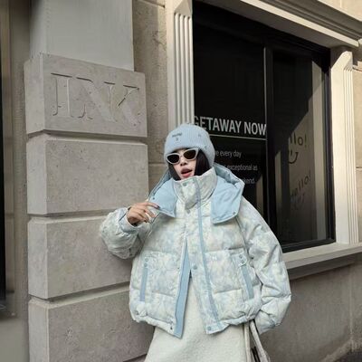 Awake girl美少女品牌羽绒服女短款连帽加厚保暖运动个性外套