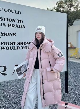 Awake girl美少女品牌羽绒服女中长款连帽加厚保暖运动个性外套