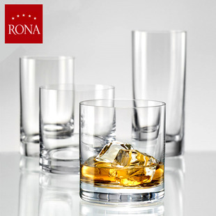 RONA洛娜威士忌酒杯进口家用水晶玻璃杯平底水杯果汁饮料杯白酒杯