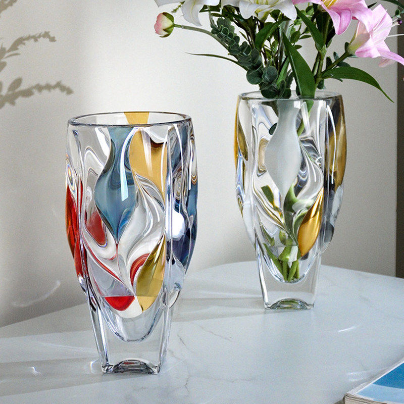 捷克BOHEMIA进口水晶玻璃北欧插花器茶几彩色插花花瓶花器摆件,家居饰品,花瓶,淘宝优惠券,粉丝福利购,淘宝优惠卷