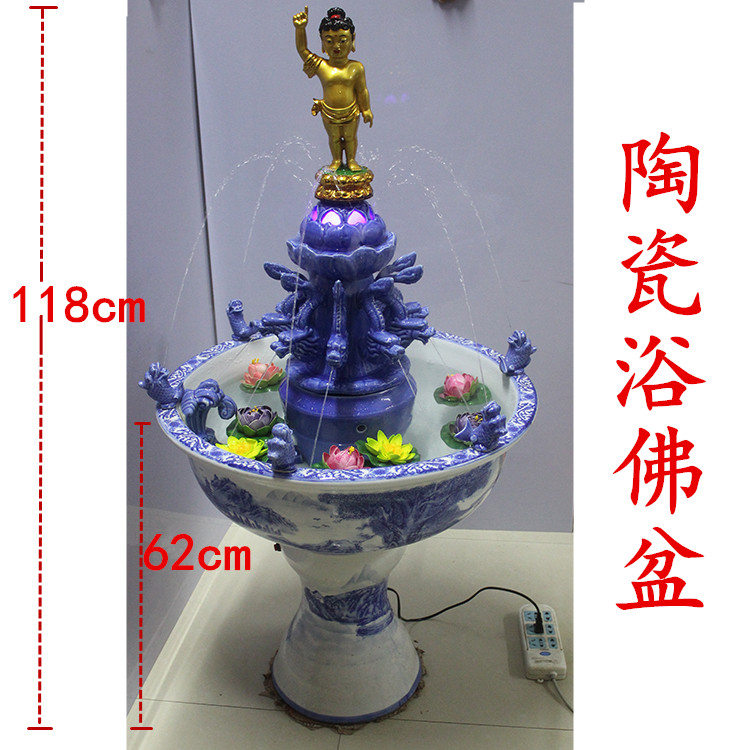 陶瓷浴佛盆九龙喷水全套浴佛盆