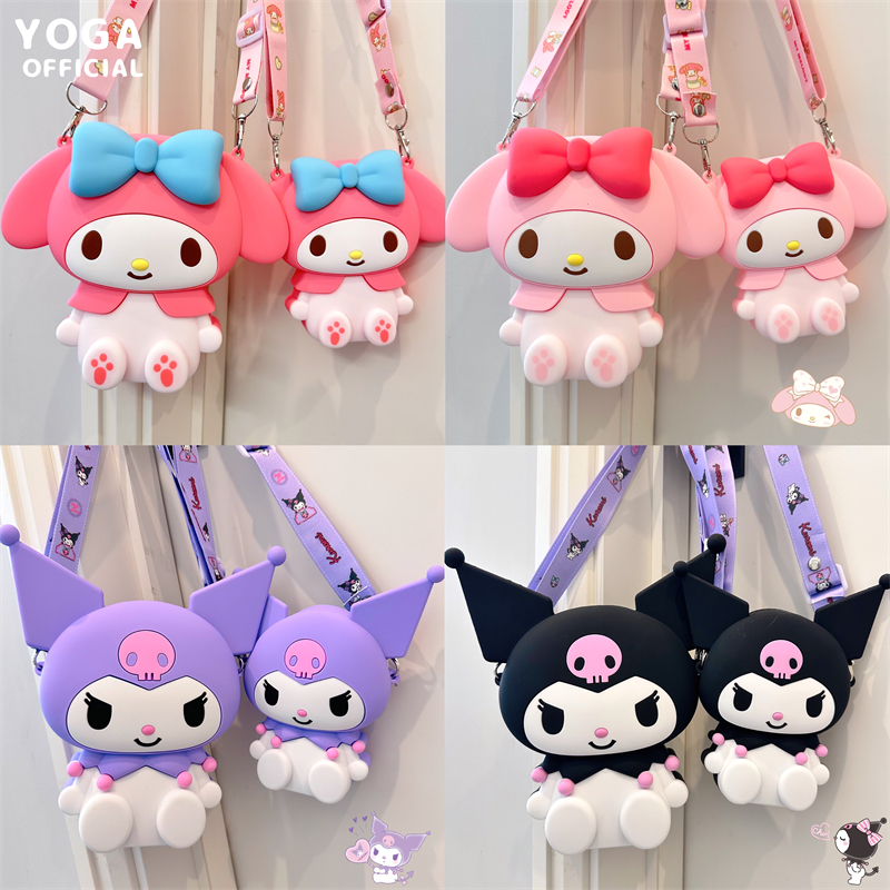 Sanrio Kulomi Melody silicone stereo crossbody bag for girl-封面