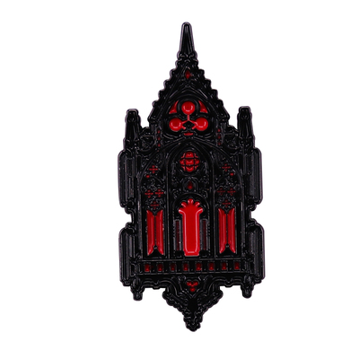 Gothic church brooch Mysterious architectural badge