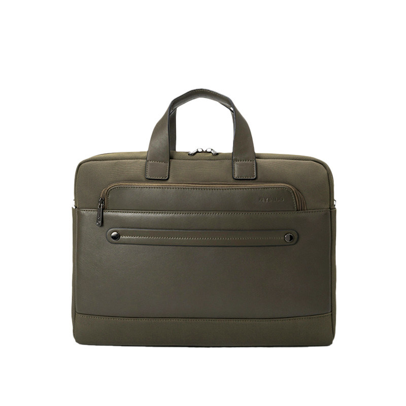 以诺男士手提包横款商务男包公文包男头层牛皮单肩包潮男皮包